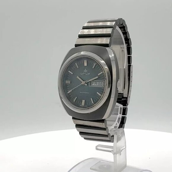 Vintage 38mm Baylor PVD & Steel Men\'s Automatic Wristwatch 2782 Swiss Steel main image 7